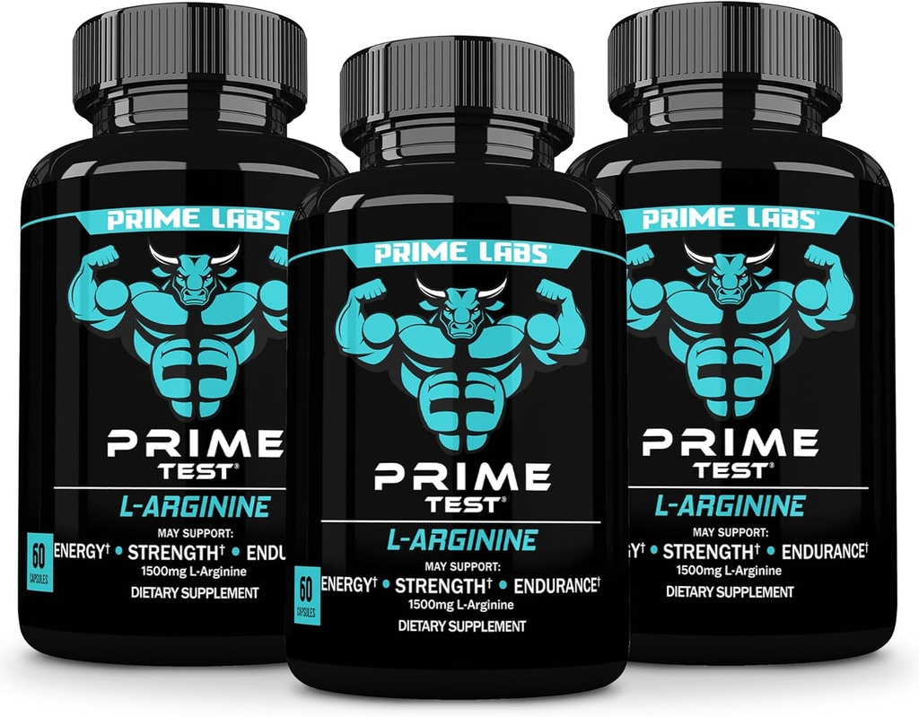 L Arginina Nitric Oxide (3 Pack) - con L-Arginina 1500mg - Supporta il flusso sanguigno, energia, resistenza, resistenza