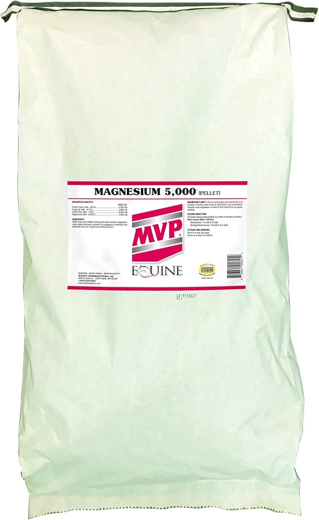 MVP Magnesio 5000 (borsa 50lb) Supporto per funzione di calma/metabolismo/muscolo per cavalli