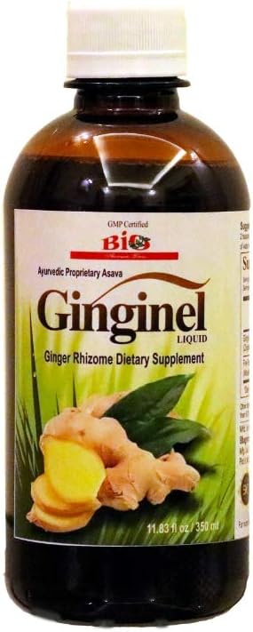 Ginginel Liquid, Ginger Supplement, Fermented Liquid Extract - 11.83 fl oz, promuove la digestione, riduce l'accumulazione della tossina nel corpo e nelle articolazioni, Vegan