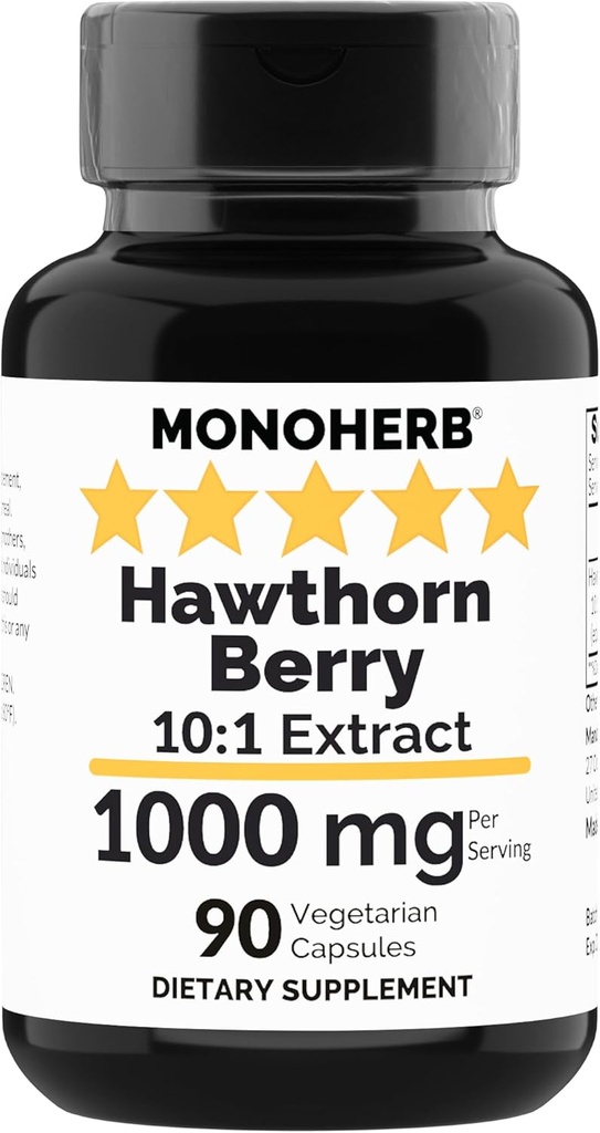 MONOHERB Estratto di bacche di biancospino 1000 mg - 90 capsule vegetariane
