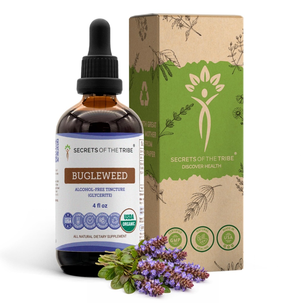 Segreti della Tribe Bugleweed Tincture Alcohol-Free Liquid Extract, USDA Organic Bugleweed (Lycopus Virginicus) Dried Herb (4 FL OZ)