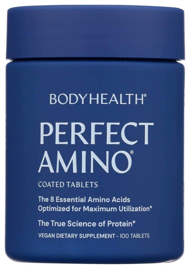 PerfectAmino (100 ct) Facile da ingoiare compresse, Aminoacidi essenziali Supplemento con BCAA, Proteine Vegane per Pre / Post allenamento e recupero del muscolo con Lysine, Tryptophan, Leucina, Metionina