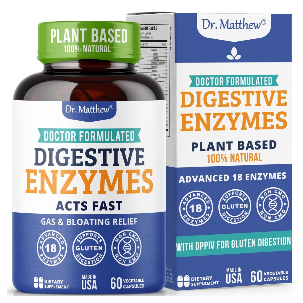 I migliori enzimi digestivi per le donne e gli uomini con lattasi Lipasi Amylase Bromelain. Enzimi per la digestione e la salute digestiva. Rilievo del gas e del Bloating per le donne e gli uomini.