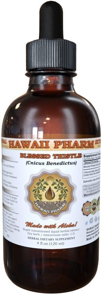 Beato Thistle Liquid Extract, Organic Beato Thistle (Cnicus benedictus) Tincture Supplemento 4 oz