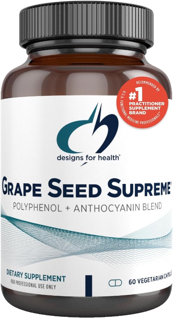 Progetti per l'uva sanitaria Seed Supreme - 200mg Grapeseed Extract Supplement with Grape Skin + Muscadine Grape - Non-GMO Polyphenol + Anthocyanin Antiossidant Blend (60 capsule)