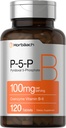 Horbäach P5P Vitamina attivata B6 100mg | 120 compresse | Supplemento vegetariano, Non OGM, Gluten Free | Pyridoxal 5 Phosphate | Coenzyme B6