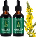 Gocce di Mullein per polmoni, estratto di foglie di Mullein per polmoni, gocce di tintura di foglie di Mullein, gocce di liquido di molluschina potenti gocce di estratto di liquido, Vegan Mullein Leaf Sublingual Fast Absorption, 4 OZ