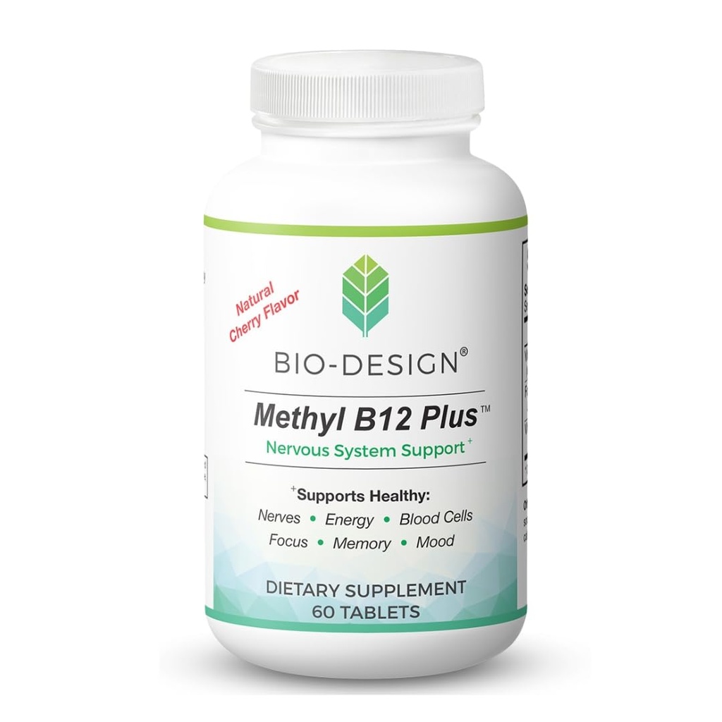 Methyl B12 5000 mcg Plus Folate Supplement - Methylcobalamin, L-metilfolate - Methylated & Bio available - Supports Healthy Nervous System, Energy Metabolism, & Brain Health - 60 compresse