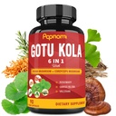 Estratto di caffè verde Gotu Kola con Reishi, Cordyceps, Rosemary, Gingko Biloba & Valerian Root - 90 conti per 3 mesi - Supporti cervello, immunità, salute della pelle e del cuore