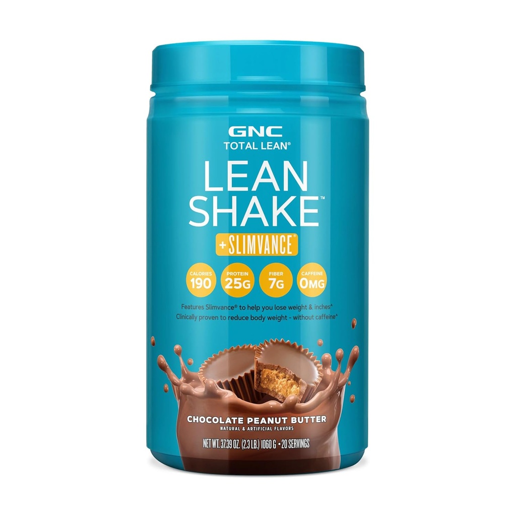 GNC Total Lean Lean Shake + Slimvance Caffeine Free - Burro di arachidi al cioccolato (20 Serve)