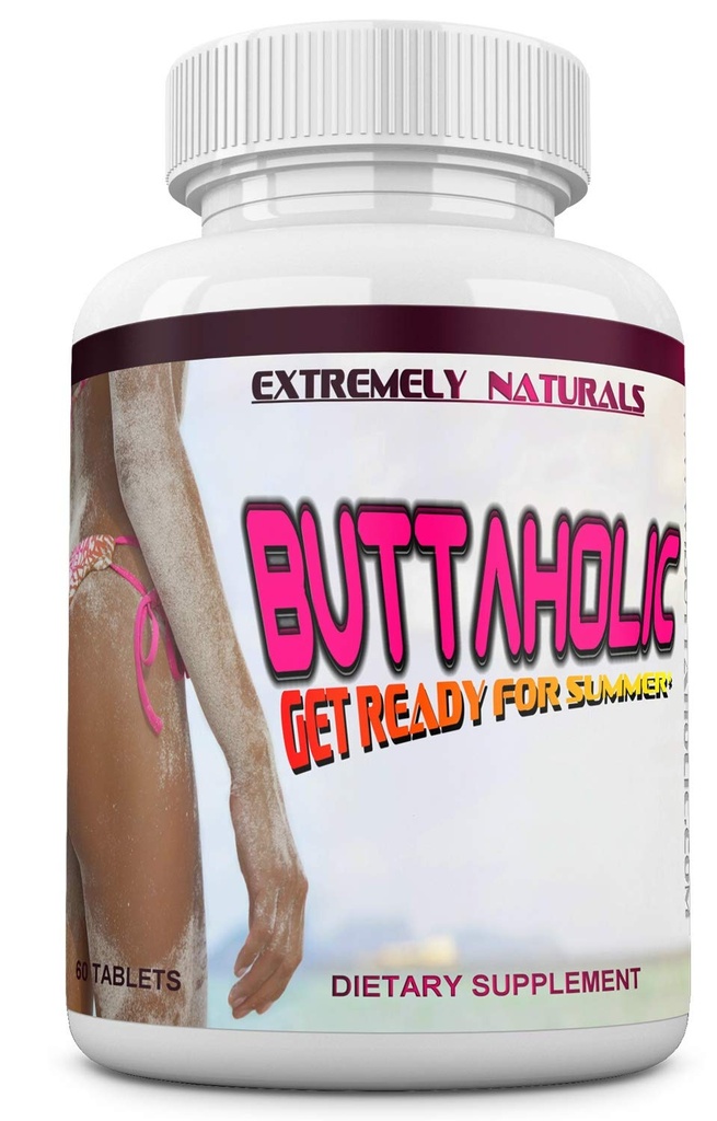 BUTTAHOLIC Pillole di ingrandimento del culo femminile. Aumento di avvio. Prendi il culo più grosso e curvier. Extreme Glutes Enhancer. 60 compresse
