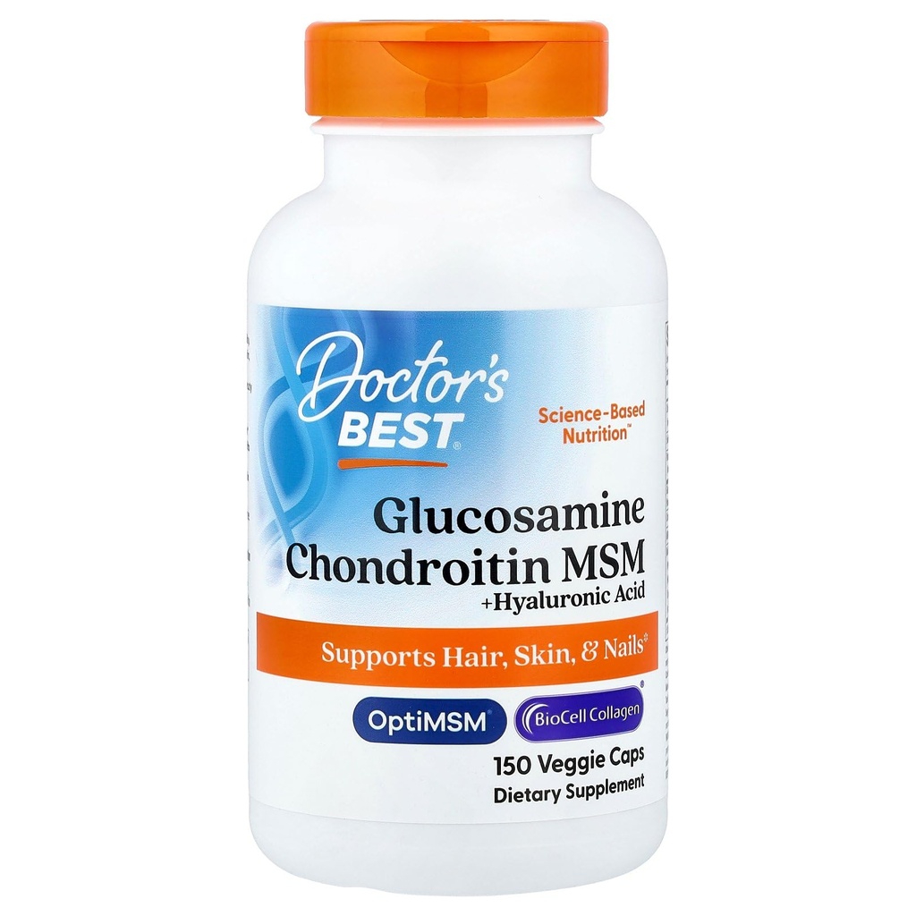 Miglior Glucosamina Condroitina MSM + Acido Ialuronico con OptiMSM Con Biocell Collagen, Supporto Giunto, Non OGM, Gluten & Soy Free, 150 Caps