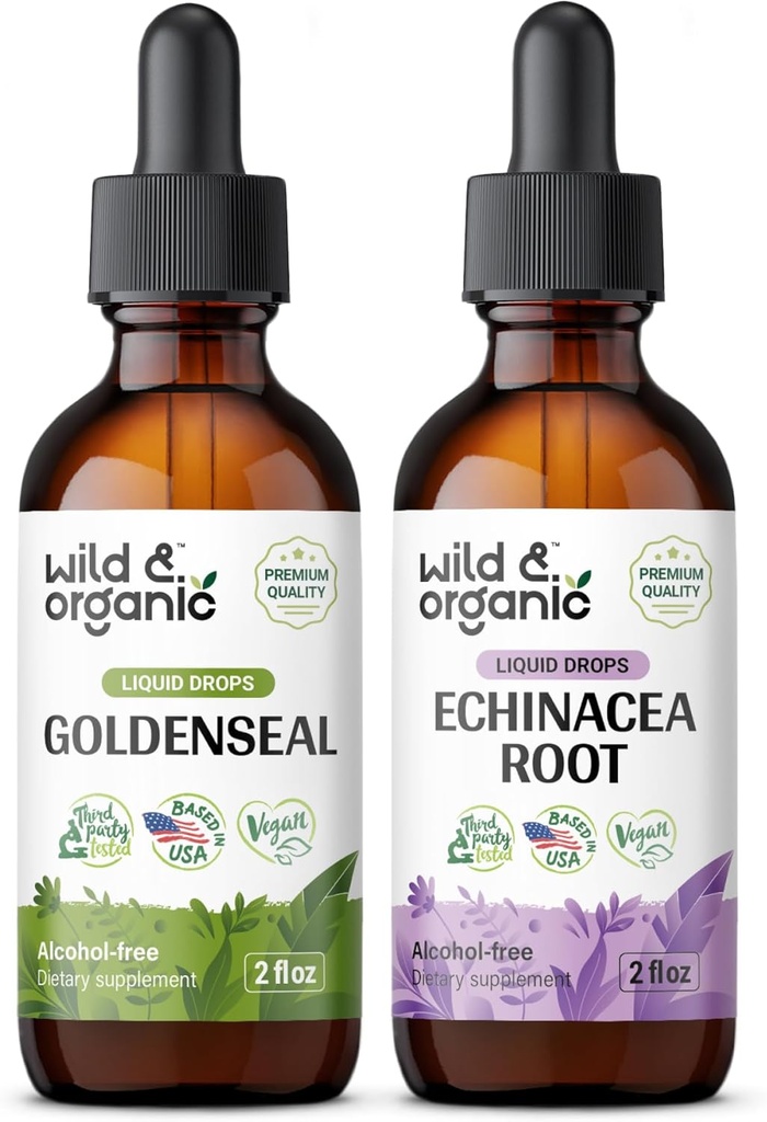 Tintura dorata biologica 2 fl oz & Echinacea Tintura 2 fl oz