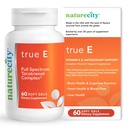 NatureCity True-E Full Spectrum Tocotrienols Vitamin E & Natural Alpha Tocopherol Supplement | Vitamina E Tocotrienols Sostenibile di Evnol Suprabio | Non-GMO Vitamina E Complex | 60 Gel Morbidi