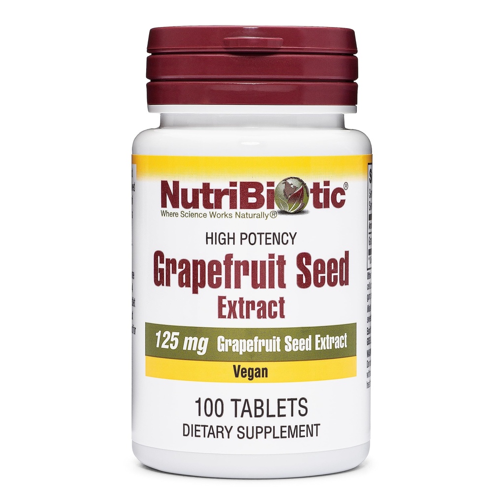 NutriBiotic – Grapefruit Seed Extract Tablets 125mg, 100 Count | Premium Grade GSE con Bioflavonoids | Potente Immune & Assistenza sanitaria globale | Facile da ingoiare | Vegan, Gluten Free, Non OGM