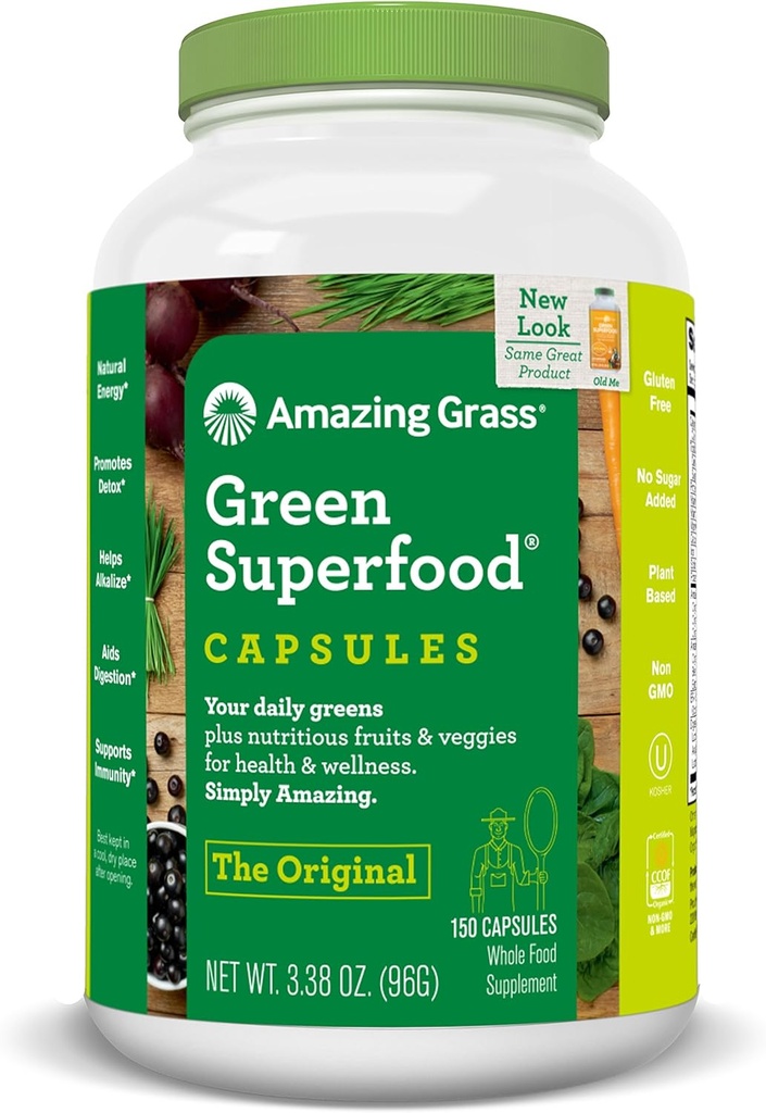 Stupefacente erba verde SuperFood originale, 150 conte