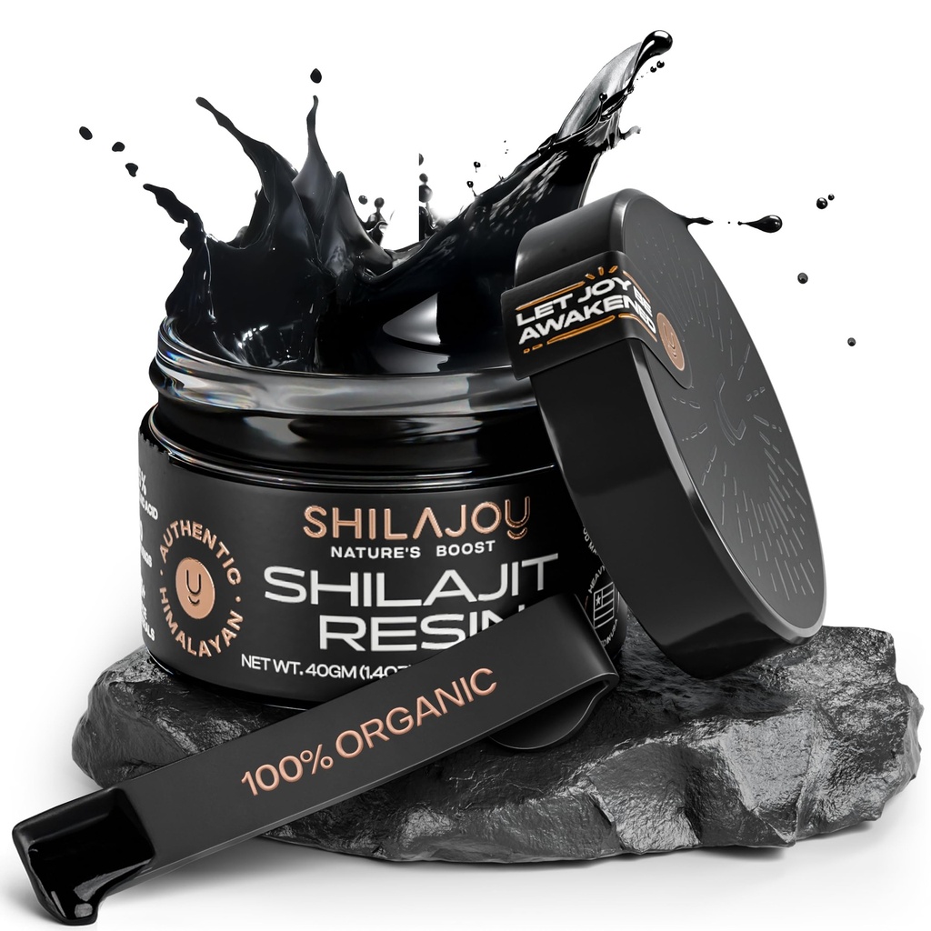 Organic Shilajit Resina per uomini e donne - Pure Himalayan Gold Grade con >75% Acido Fulvico e 85+ Minerali Trace, U.S. Lab Tested, Energy Boost & Immune Support (40gm - 80 Servings)
