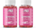MB One Biotin Gummies-High Potency-Healthy Hair, pelle e chiodi di rinforzo, Vitamina B7, (10000 Mcg) Non OGM, Pectin Plant Based, per bambini e adulti, Strawberry Natural Flavor 2 Pack