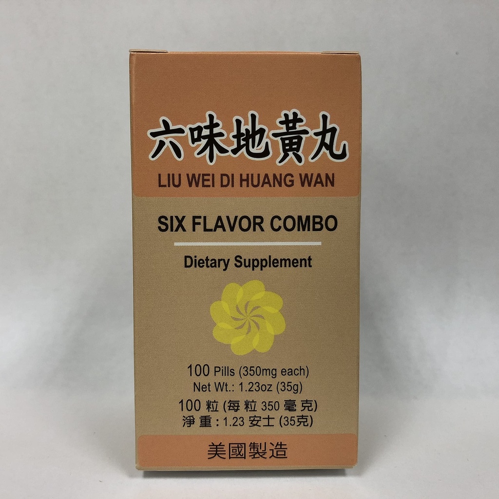 Six Flavor Combo:: Liu Wei Di Huang:: Integratore di erbe per vertigini, Sweating, Tinnito: Made in USA