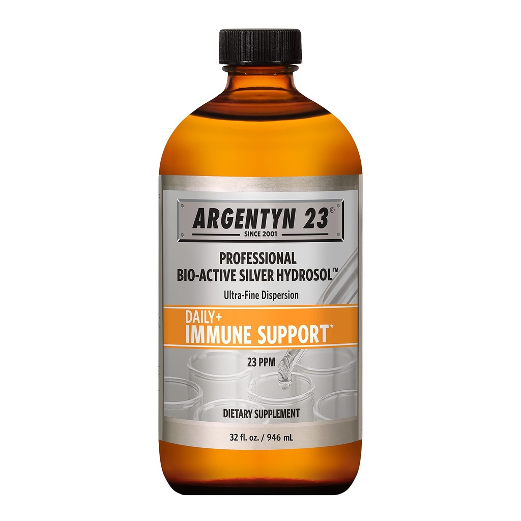 Argentyn 23 Professional Immune Support - Argento Colloidale, Bio-Active Silver Hydrosol, 23 ppm, Liquid Twist Top, 32 Fl Oz (946 mL)