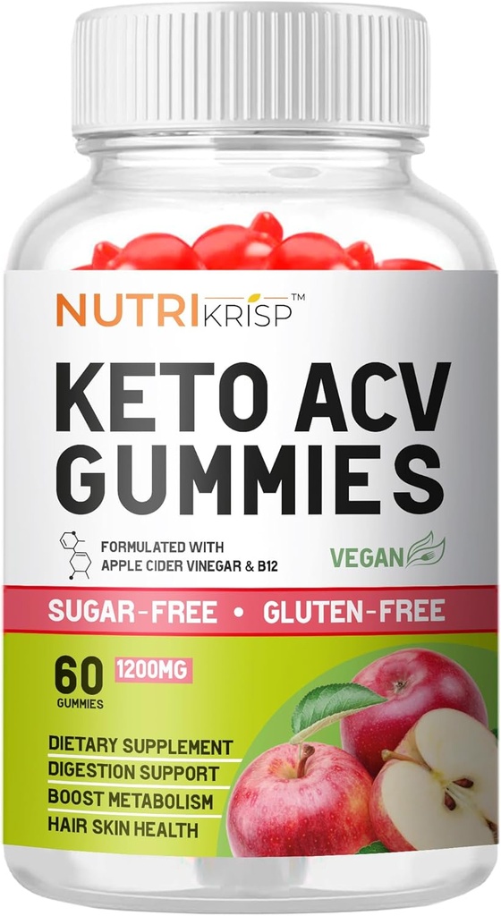 Keto ACV Gummies Advanced Weight Loss & Rapid Belly Fat Burn - Gluten senza zucchero Gratuito Super Apple Sider Diet Supplemento per le donne degli uomini (1200MG)