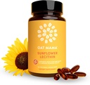 OAT MAMA Sunflower Lecithin Lactation Capsule | Essentials per l'allattamento al seno per il flusso di latte & Clogged Duct Relief | supporto post-partum Lactation per aumentare la produzione di latte materno | 30 Conte