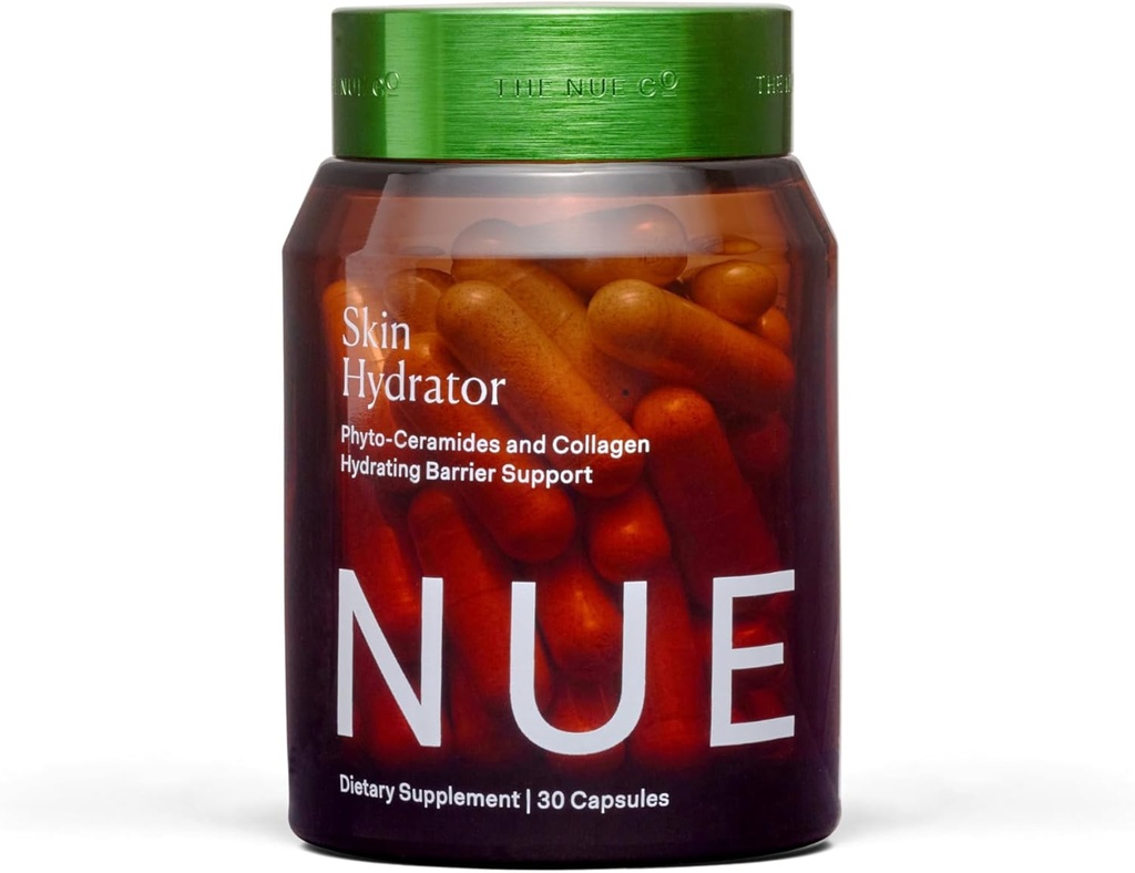 Il Nue Co. Skin HYDRATOR Supplemento, contiene collagene idrolizzato, aloe e acido ialuronico, senza glutine, 30 capsule