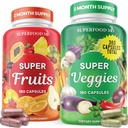 Superfood Frutta e Veggie Supplemento - 360 Totale Super Frutta e Verdura Integratori & Vitamina con Beta-Carotene, Soia Free- 180 Conte (Pacchetto di 2)