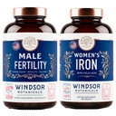 WINDSOR BOTANICALS Integratore di fertilità maschile e Pillole di ferro con acido folico - Fertilità e Bundle prenatale