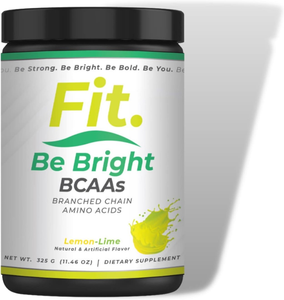Adatta. Be Bright BCAA Supplement | 5g Essential BCAA Blend | Supporta la costruzione del muscolo | Accelera il recupero | Lemon-Lime | 50 Servings