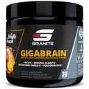 Granito Nutrition GigaBrain polvere di energia nootropica – Cereboost, Alpha-GPC & ElevATP – Integratore di messa a fuoco cognitivo per l'energia e le prestazioni sostenibili – Peach bianca, 30 Serve