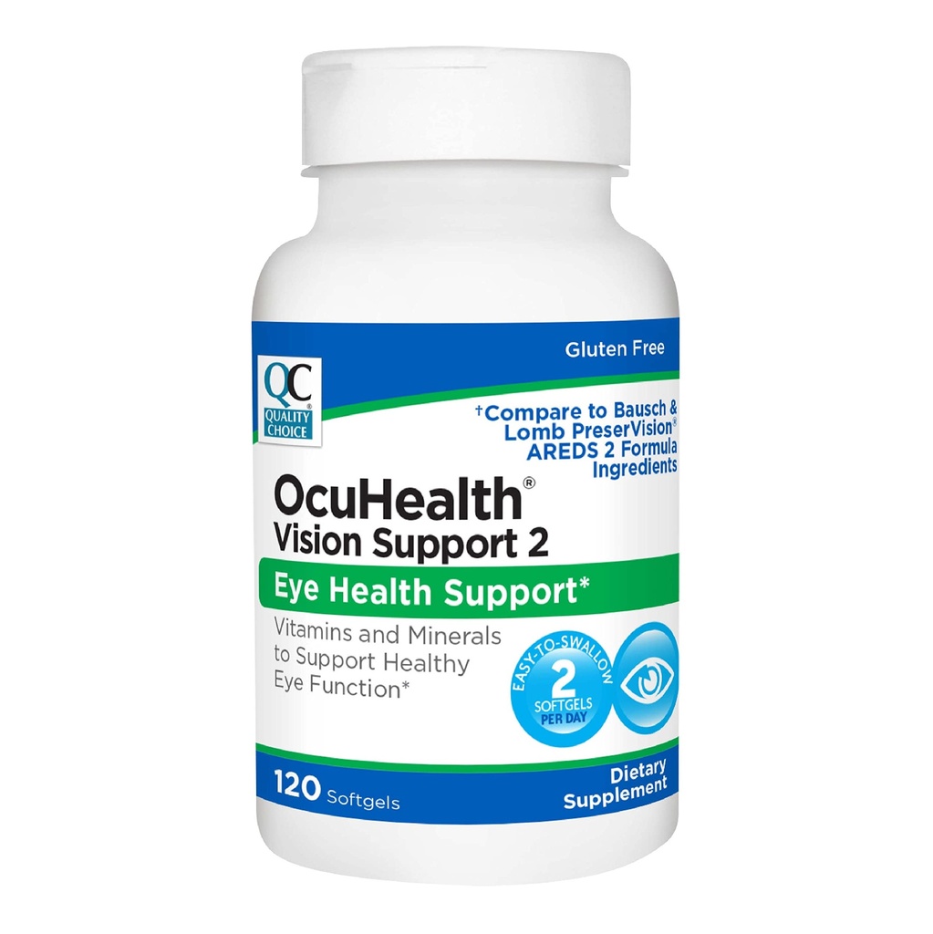 Qualità Scelta Ocuhealth, Eye Health Vission Support 2 Vitamina & Mineral Supplement Softgels, 120 Conte Bottiglie
