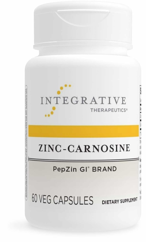 Integrative Therapeutics Zinc-Carnosine - Digestive & Gut Health Support* - GI Tract Support* - Supporta la Salute Immune* - Easy-to-Swallow - Vegan, Gluten-Free & Dairy-Free - 60 Capsule (60 Serve)