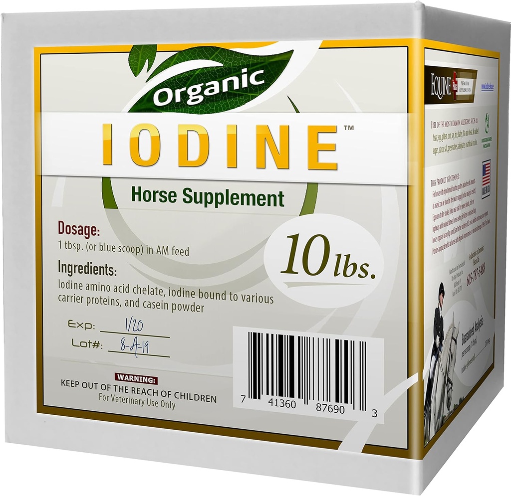 Iodio biologico 10 lbs. - Supplemento nutrizionale per cavalli, animali - w/ 18 Aminoacidi