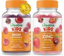 Ferro e vitamina C bambini + zinco 50mg, Gummies Bundle - Grande degustazione, Integratore di vitamina, Senza glutine, OGM libero, pancia masticabile
