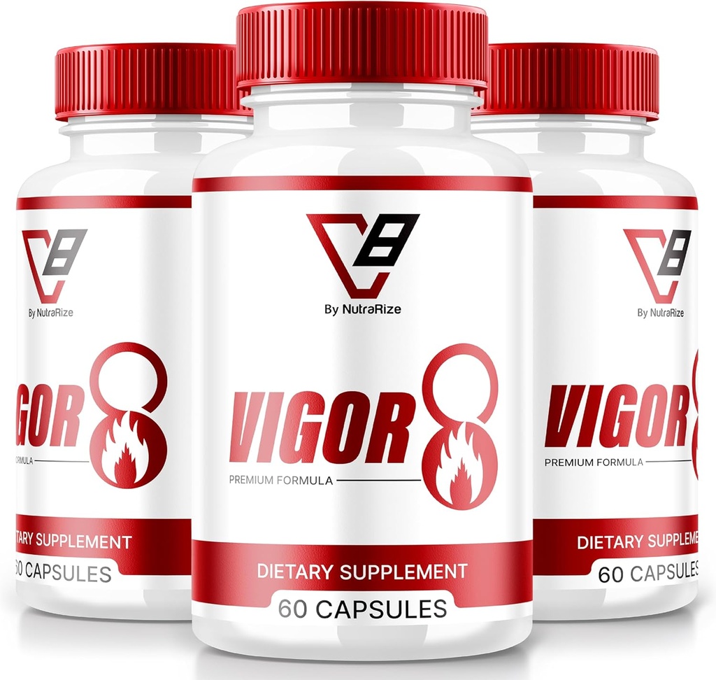 NutraRize (3 Pack) Vigor 8 per gli uomini, Vigor 8 Pills Male Enhancing Formula, Vigor Otto Supplementi Capsule Test Boost, Vigor8 Stamina Booster Recensioni Horny Goat Weed Tongkat Ali (180 capsule)