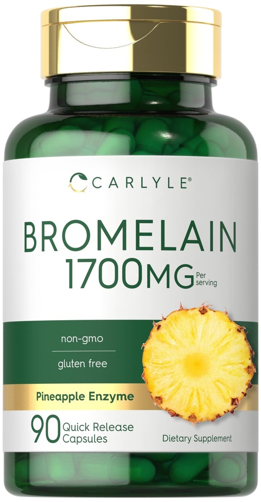 Carlyle Bromelain 1700 mg | 90 capsule | Supplemento ananas enzime | Non OGM e Gluten Free