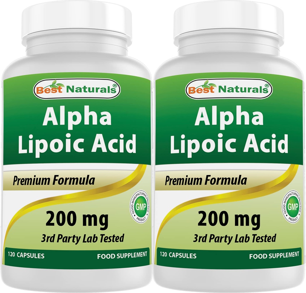 Migliori naturali alfa acido lipoico 200 Mg 120 capsule (120 conteggio (pacchetto di 2))