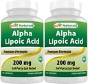Migliori naturali alfa acido lipoico 200 Mg 120 capsule (120 conteggio (pacchetto di 2))