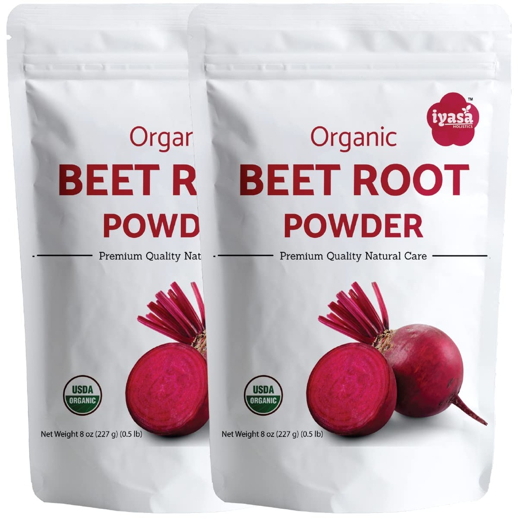Polvere di radice di barbabietola organica di Iyasa, a base di piante, vegano, senza glutine, Superfood di barbabietola per cottura e cottura 1 lb 16 oz 453 gm