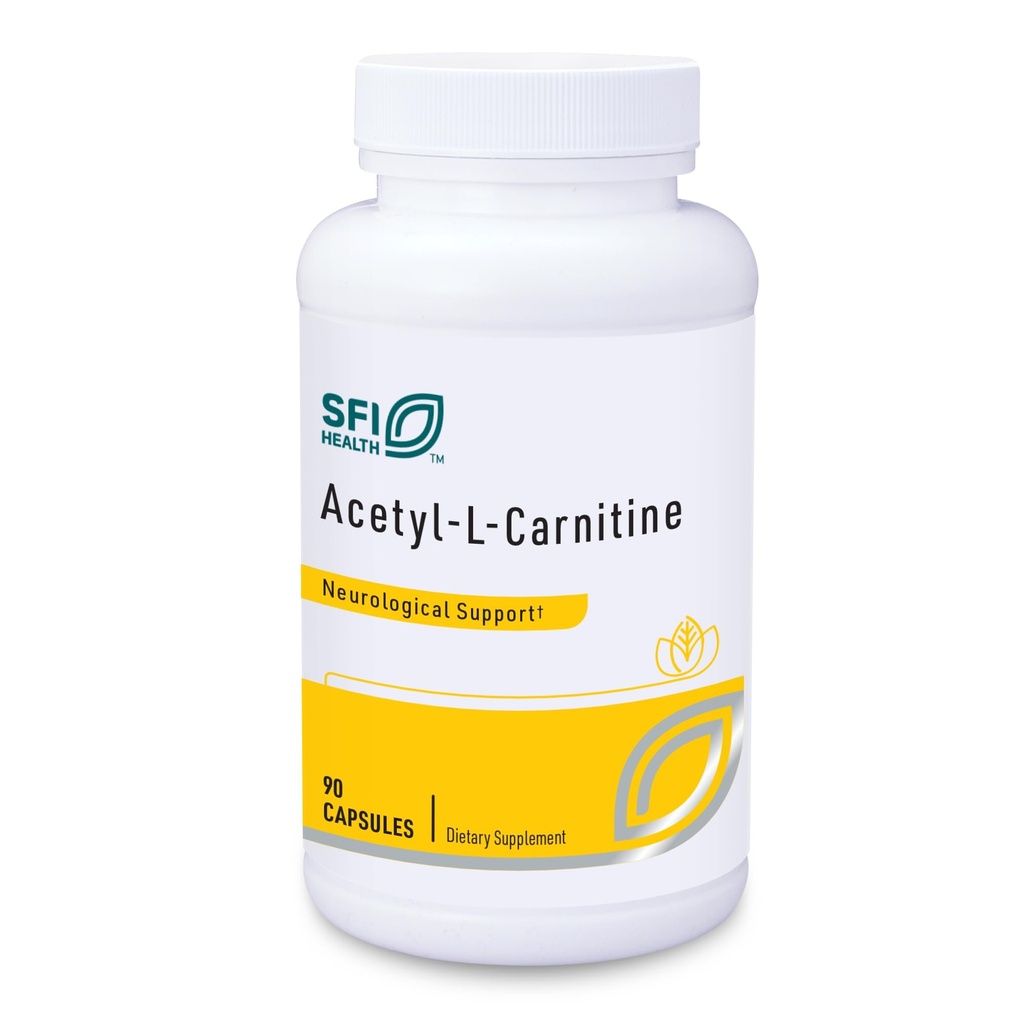 Klaire Labs SFI Health Acetyl-L-Carnitine 500 mg - Supplemento L-Carnitina Ipoallergenico Acetil - promuove la salute cognitiva, la produzione di energia e il supporto del cervello (90 capsule)