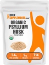 BulkSupplements.com Polvere di Husk di Psyllium Organic - Polvere di Husk di Psyllium per cuocere, supplemento di fibra - senza glutine, 1.4g per porzione, 1kg (2.2 lbs) (pacchetto di 1)