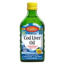 Carlson - Cod Liver Oil, 1100 mg Omega-3, Liquid Fish Oil Supplement, Wild-Caught Norwegian Arctic, Sustainably Sourced Nordic Liquid, Lemon, 250 ml