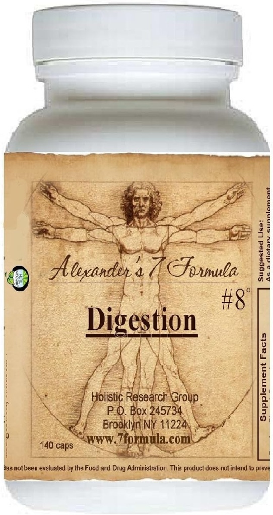 Digestion & Stomach #8 Formula Focuses on Enzyme Production, Indigestion, Dyspepsia, Intestinal Discomforts, Gases, Colic, Heartburn. Alimentazione di 30 giorni