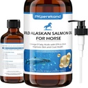 Olio di salmone dell'Alaska selvatico per il cavallo, il sollievo dell'Itch, l'olio di pesce Omega 3 EPA+DHA acidi grassi, supplemento della pelle e del cappotto per i cavalli, la funzione congiunta di sostegno, la salute del cuore e dell'immune