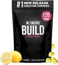 Xwerks costruire gommie di creatina per gli uomini e le donne, 120 conte, 100% puro monoidrato della creatina, limoni aromatizzati costruzione del muscolo Gummies 4g per il servizio, pre allenamento anti fusione, 5000mg Total Creatine