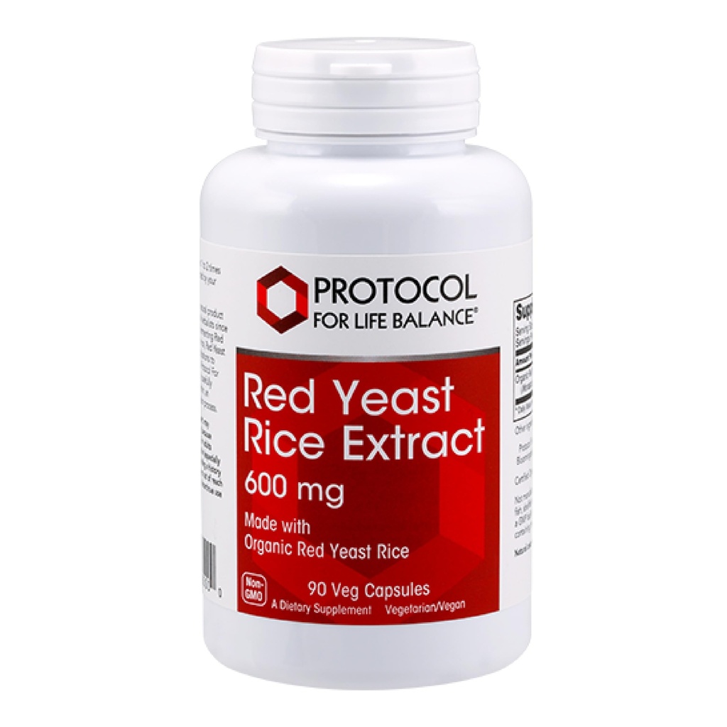 Protocollo Red Yeast Rice 600 mg - Realizzato con Organic Red Yeast Rice - Dairy Free & Egg Free - 90 capsule di Veg
