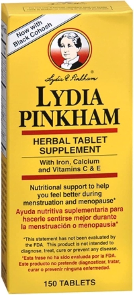 Lydia Pinkham Herbal Tablet Supplemento 150 compresse (Pack of 4)