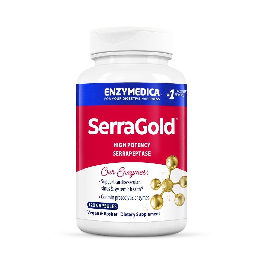 Enzymedica, SerraGold, Supports Recovery, Immune and Cardiovascular System, Integratore Naturale, 120 Count (FFP)