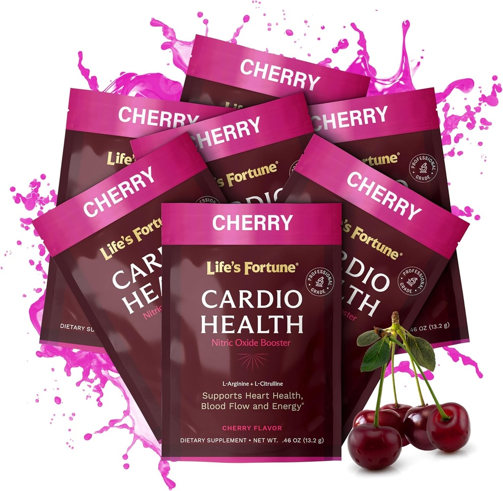 Life's Fortune L Arginine L Citrulline Supplemento Polvere - High Potency Nitric Oxide Supplement Booster con Natural Cherry Flavor (7 Servings (Pack of 1), Cherry)